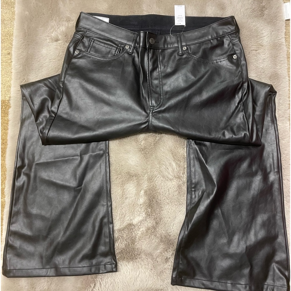GAP vegan leather 70’s flare high rise pants